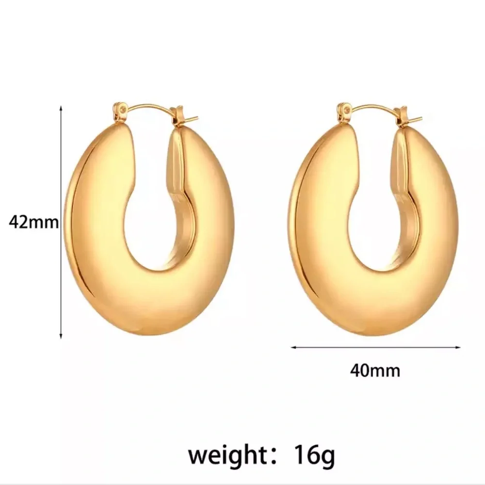 NEW 18K GOLD HOLLOW HOOP EARRINGS, NICE EARRINGS, CUTE EARRINGS - Picture 7 of 7